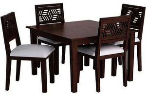 4 Seater Sheesham Wood Dining Table Set