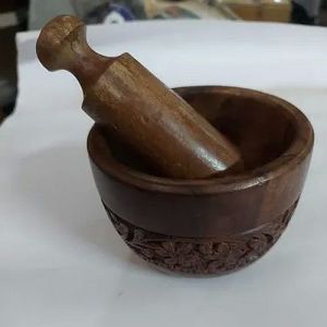 Wooden Mortar And Pestle