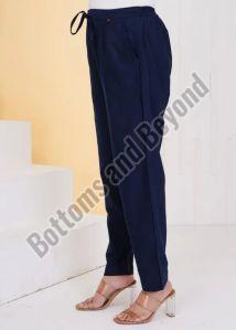 Ladies Blue Cotton Pant