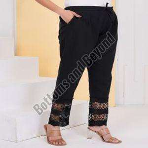 Ladies Twin Lace Black Crochet Pant