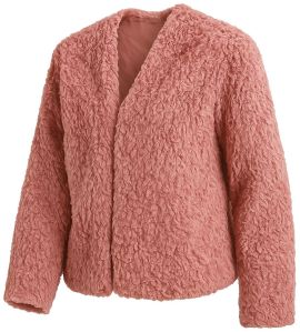 Ladies Pink Fur Hooded Jacket