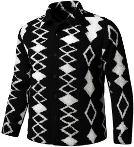 Multi Collar Neck Satin Mens Woolen Check Shirt, Color : Black