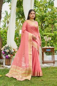 Ladies Peach Sarees