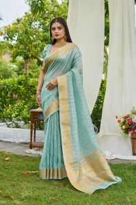 Ladies Sky Blue Sarees