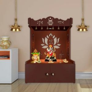 Flower Symbol Brown Wooden Temple