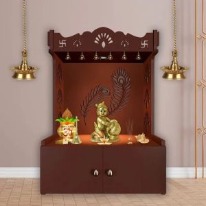 Handcrafted Brown Wooden Temple