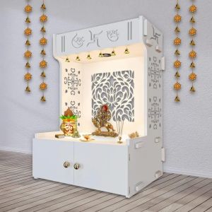 Jali Design Whtie Wooden Temple