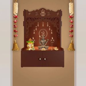 Om Symbol Brown Wooden Temple