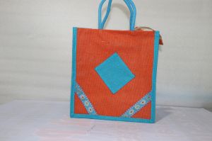 Orange Biodegradable Jute Shopping Bag, Capacity : 10kg