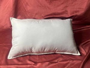 White Plain Border Rectanglar Cotton Pillow