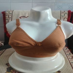 Ladies Cotton Non-Padded Brown Bra