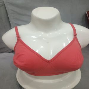 Ladies Cotton Non-Padded Peach Bra
