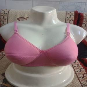 Ladies Cotton Non-Padded Pink Bra