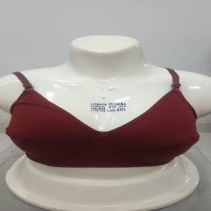 Ladies Non-Padded Maroon Cotton Bra