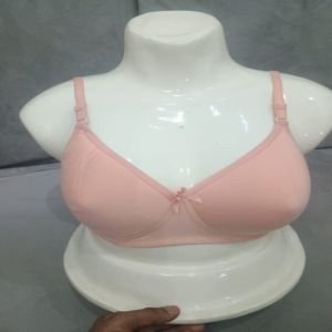 Ladies Peach Plain Ladies Non Padded Bra