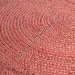 Plain Hand Woven Pink Jute Rug
