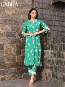 Chinnon Printed Kurti Pant Set