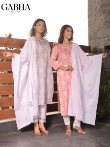 Mirror Placket Kurta Set with Dupatta