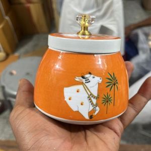 Cow Pichwai Jar