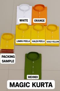 6 Color Options Mens Magic Kurta