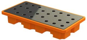 80L 2 Drum Spill Containment Pallet L1260 X W660 X H200 Mm DSCP-SL2