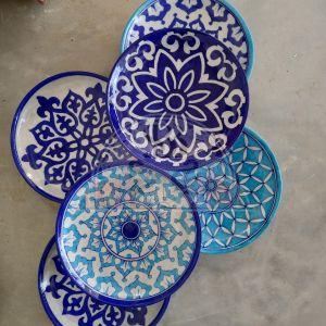 12 Inch Blue Pottery Plate