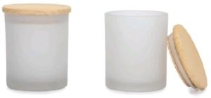 100ml Wooden Lid Frosted Glass Jar