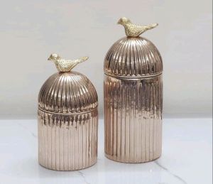 Fancy Bird Cap Glass Jar