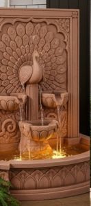 Marble LED Garden Wall Fountain for Amusement Park, Outdoor